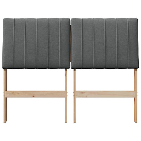 vidaXL Upholstered Headboard Dark Grey 120 cm Solid Pine Wood