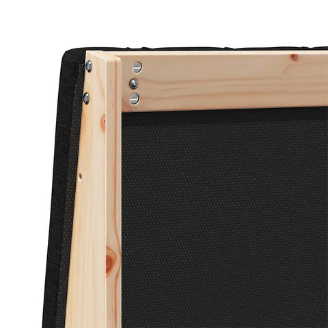 vidaXL Upholstered Headboard Black 120 cm Solid Pine Wood