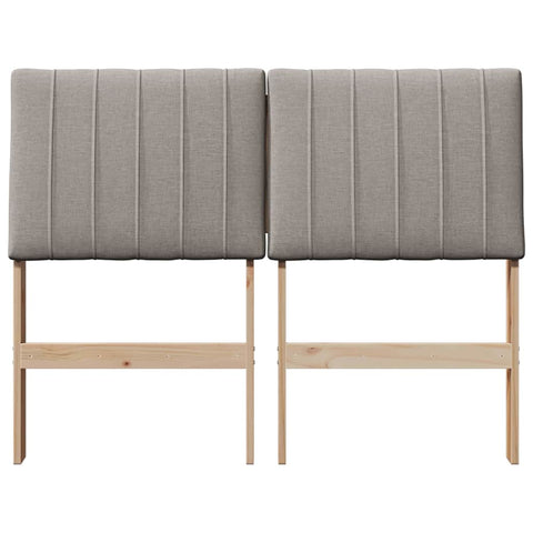 vidaXL Upholstered Headboard Taupe 120 cm Solid Pine Wood