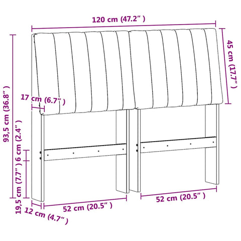vidaXL Upholstered Headboard Taupe 120 cm Solid Pine Wood