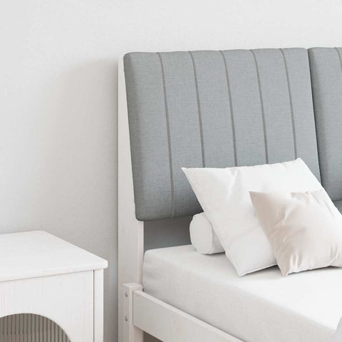 vidaXL Upholstered Headboard Light Grey 120 cm Solid Pine Wood