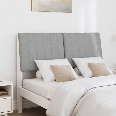 vidaXL Upholstered Headboard Light Grey 120 cm Solid Pine Wood