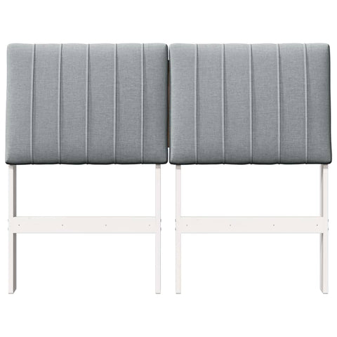 vidaXL Upholstered Headboard Light Grey 120 cm Solid Pine Wood