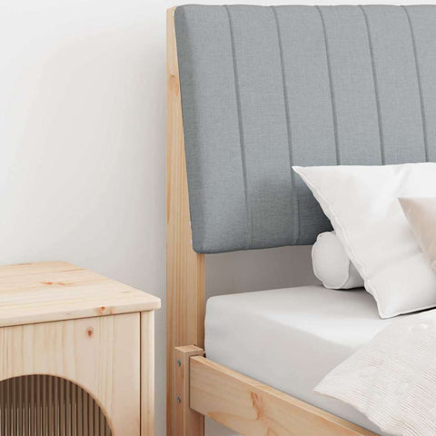 vidaXL Upholstered Headboard Light Grey 100 cm Solid Pine Wood