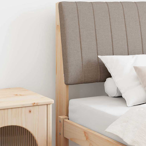 vidaXL Upholstered Headboard Taupe 100 cm Solid Pine Wood