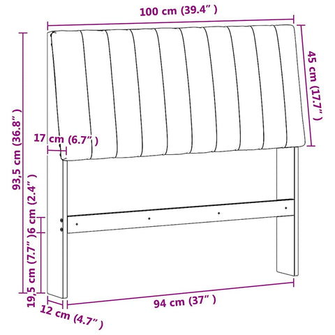 vidaXL Upholstered Headboard Taupe 100 cm Solid Pine Wood