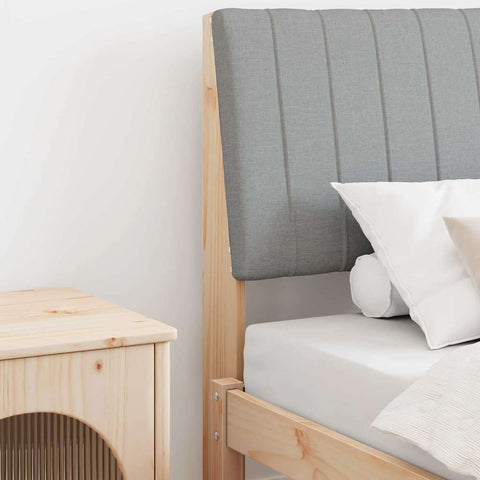 vidaXL Upholstered Headboard Light Grey 90 cm Solid Pine Wood