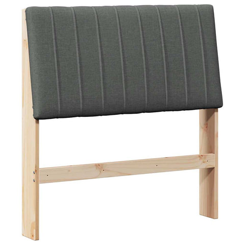 vidaXL Upholstered Headboard Dark Grey 90 cm Solid Pine Wood