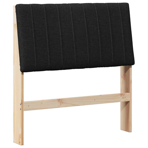 vidaXL Upholstered Headboard Black 90 cm Solid Pine Wood