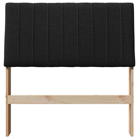 vidaXL Upholstered Headboard Black 90 cm Solid Pine Wood