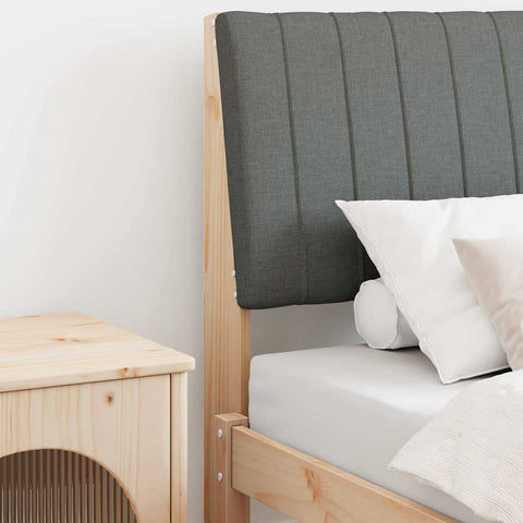 vidaXL Upholstered Headboard Dark Grey 80 cm Solid Pine Wood