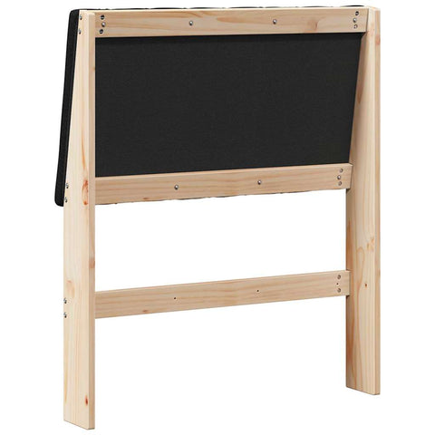 vidaXL Upholstered Headboard Black 80 cm Solid Pine Wood