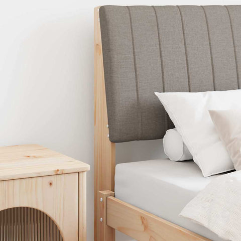 vidaXL Upholstered Headboard Taupe 80 cm Solid Pine Wood