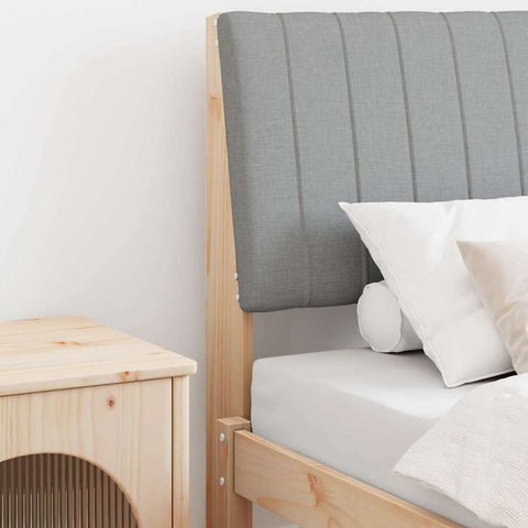 vidaXL Upholstered Headboard Light Grey 75 cm Solid Pine Wood