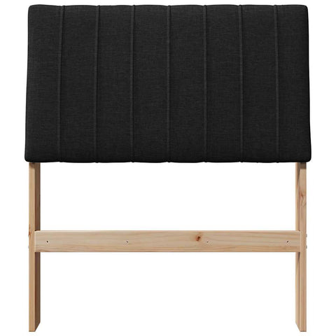 vidaXL Upholstered Headboard Black 75 cm Solid Pine Wood