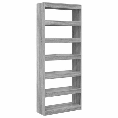 vidaXL Bookcase Grey sonoma 80 x 30 x 198 cm Engineered wood