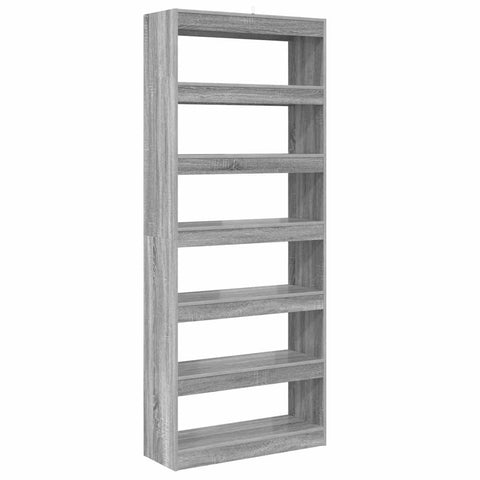 vidaXL Bookcase Grey sonoma 80 x 30 x 198 cm Engineered wood