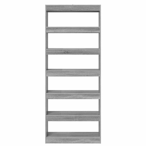 vidaXL Bookcase Grey sonoma 80 x 30 x 198 cm Engineered wood