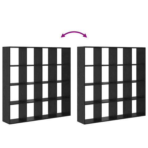 vidaXL Book Cabinet Black oak 137.5 x 29 x 137.5 cm Engineered wood