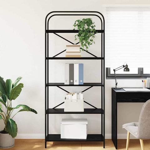 vidaXL Bookshelf Black oak 80 x 30 x 183 cm Engineered wood