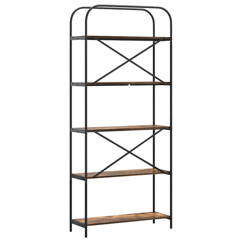 vidaXL Bookshelf Smoked oak 80 x 30 x 183 cm Engineered wood