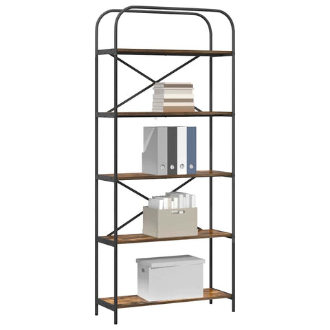 vidaXL Bookshelf Smoked oak 80 x 30 x 183 cm Engineered wood