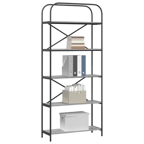 vidaXL Bookshelf Grey sonoma 80 x 30 x 183 cm Engineered wood