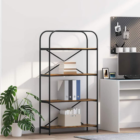 vidaXL Bookshelf Smoked oak 80 x 30 x 146 cm Engineered wood