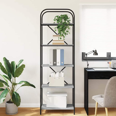 vidaXL Bookshelf Grey sonoma 60 x 30 x 183 cm Engineered wood