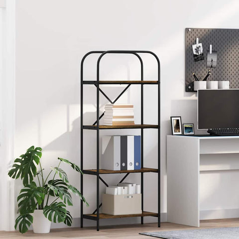 vidaXL Bookshelf Smoked oak 60 x 30 x 146 cm Engineered wood