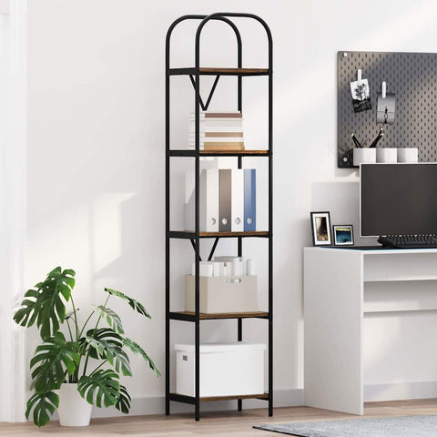 vidaXL Bookshelf Smoked oak 40 x 30 x 183 cm Engineered wood