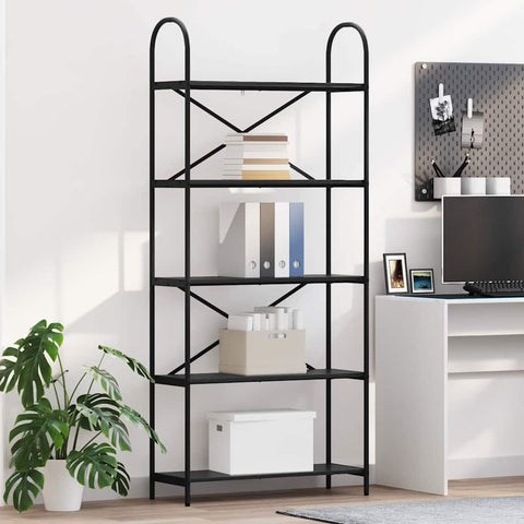vidaXL Bookshelf Black oak 80 x 30 x 183 cm Engineered wood