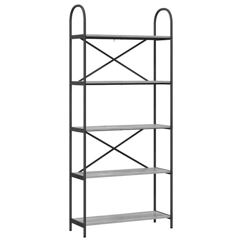 vidaXL Bookshelf Grey sonoma 80 x 30 x 183 cm Engineered wood