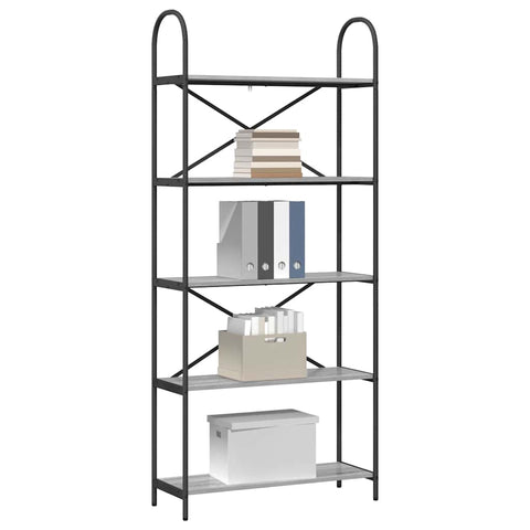 vidaXL Bookshelf Grey sonoma 80 x 30 x 183 cm Engineered wood