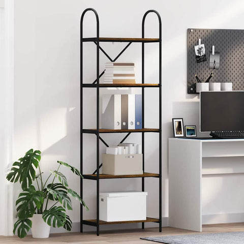 vidaXL Bookshelf Smoked oak 60 x 30 x 183 cm Engineered wood