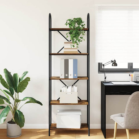 vidaXL Bookshelf Smoked oak 60 x 30 x 183 cm Engineered wood