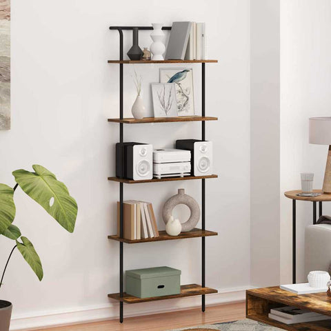 vidaXL Bookshelf Smoked oak 60 x 24 x 168 cm Engineered wood