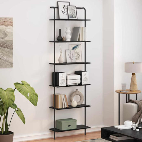 vidaXL Bookshelf Black oak 60 x 24 x 203 cm Engineered wood