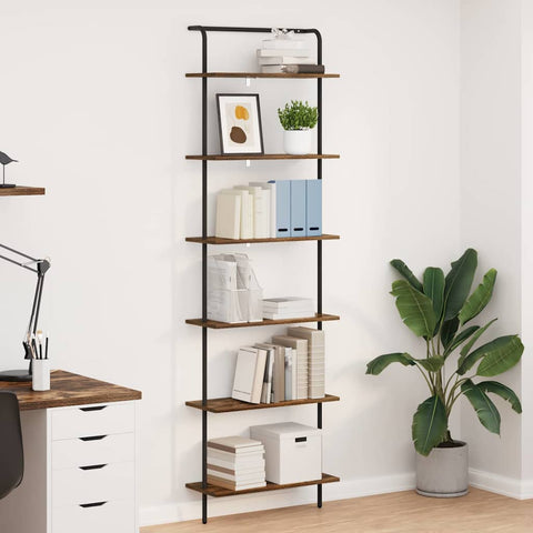 vidaXL Bookshelf Smoked oak 60 x 24 x 203 cm Engineered wood