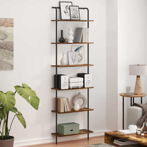 vidaXL Bookshelf Smoked oak 60 x 24 x 203 cm Engineered wood
