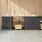 vidaXL with Shelf Other with Storage with Door 3 pcs Black Cold-rolled steel