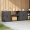 vidaXL with Shelf Other with Storage with Door 3 pcs Black Cold-rolled steel