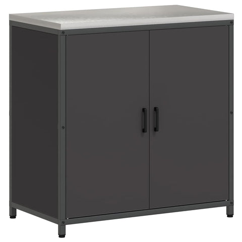 vidaXL with Shelf Other with Storage with Door 3 pcs Black Cold-rolled steel