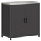 vidaXL with Shelf Other with Storage with Door 3 pcs Black Cold-rolled steel