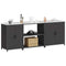 vidaXL with Shelf Other with Storage with Door 3 pcs Black Cold-rolled steel