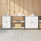 vidaXL with Shelf Other with Storage with Door 3 pcs White Cold-rolled steel
