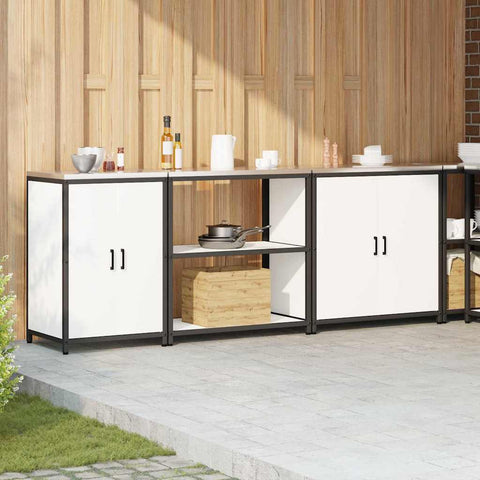 vidaXL with Shelf Other with Storage with Door 3 pcs White Cold-rolled steel