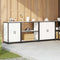 vidaXL with Shelf Other with Storage with Door 3 pcs White Cold-rolled steel
