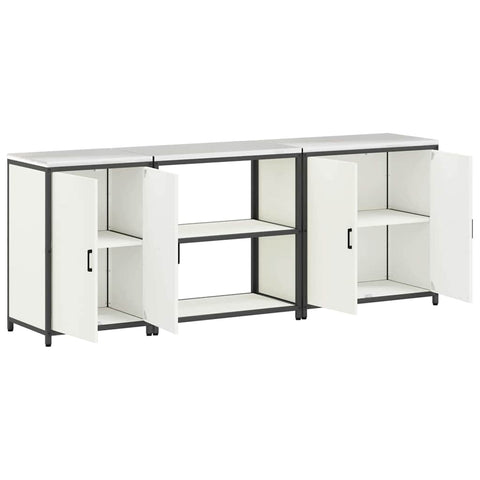 vidaXL with Shelf Other with Storage with Door 3 pcs White Cold-rolled steel