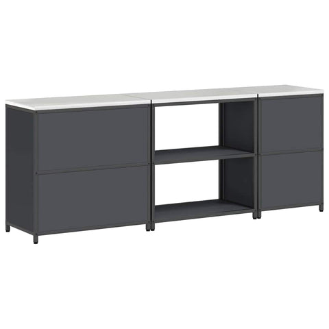 vidaXL with Shelf Other with Storage with Door 3 pcs Anthracite Cold-rolled steel